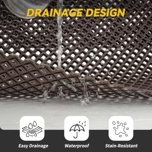 Door Mat Outside Entrance Drainage Waterproof Mat, Brown 24"x36" - color: Browm-a, size: 24"x36"