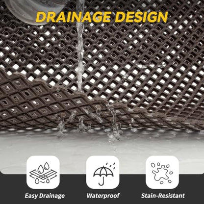 Door Mat Outside Entrance Drainage Waterproof Mat, Brown 24"x36" - color: Browm-a, size: 24"x36"