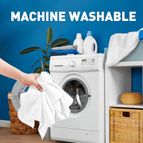 TEAWOO White Microfiber Towels- 50 Pack, Microfiber Cleaning Cloths Bulk - color: White, size: 50 Pack