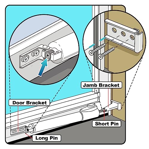 Dreyoo Storm Door Closer Kit Compatible with Andersen,Larson & Pella,Beige - color: Beige