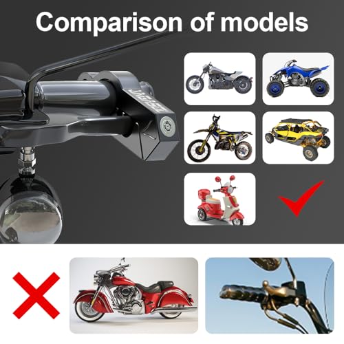 JAGASOL Motorcycle Handlebar Lock, Helmet & Brake Anti-Theft Lock Black - color: Black