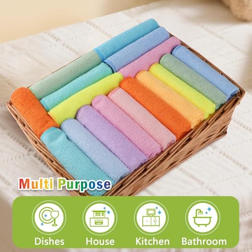 AIDEA Microfiber Cleaning Cloth, 50PK, Cleaning Rags, 11.5"×11.5" - color: Multi-colored
