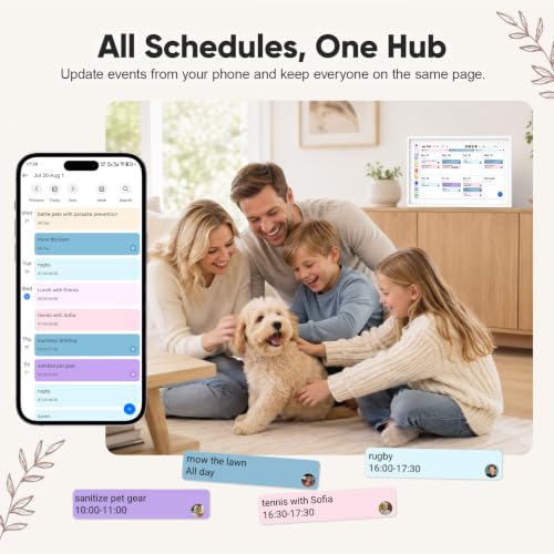 Digital Calendar 15.6" Smart Calendar&Chore Chart, 1080P Interactive Touchscreen Electronic Calendar for Family Schedules, 64GB Digital Picture Frame WiFi, Wall Mountable, AiMOR APP-White - color: White, size: 15.6 inch