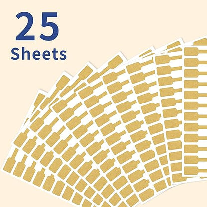 Kraft Jewelry Price Labels,Any Pen Will not be Smeared,No Glue in the Middle Folding Part,Suitable for Jewelry handicrafts,etc.(600 PCS,1 Bag) - color: Kraft, size: One bag