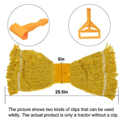 Mop Head Replacement,Commercial Mop Heads,Cotton Washable Industrial Mop Head,6 Inch Heavy Duty Mop Heads,Wet Industrial Cleaning Mop Head for Home,Industrial and Commercial Use Clean（Yellow） - color: Yellow, size: 1 Pack
