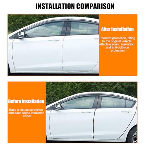 Osilly Adhesive Rubber Car Door Seal Strip, White - color: White, size: Style C-32FT