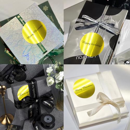 3" Gold Thermal Label Stickers, Round Glitter Direct Thermal Printer Sticker Labels for Gift Wrapping, Self-Adhesive DIY Custom Logo Design- Holographic Gold - color: Holographic Gold, size: 3 inch