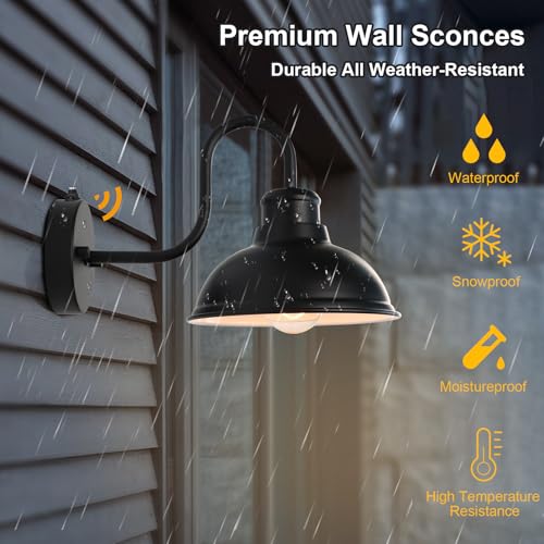 Dusk to Dawn Barn Lights Outdoor Wall Light 8" Exterior Lighting Fixtures - size: 8*7.76*12.75 inches