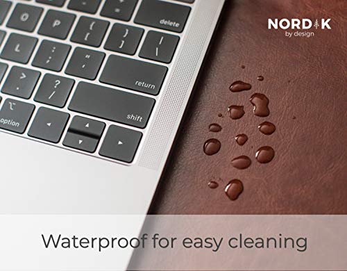 Nordik Leather Desk Mat - Whiskey Brown - Large Leather Desk Pad 35x17 in - color: Brown