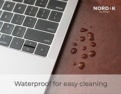 Nordik Leather Desk Mat - Whiskey Brown - Large Leather Desk Pad 35x17 in - color: Brown