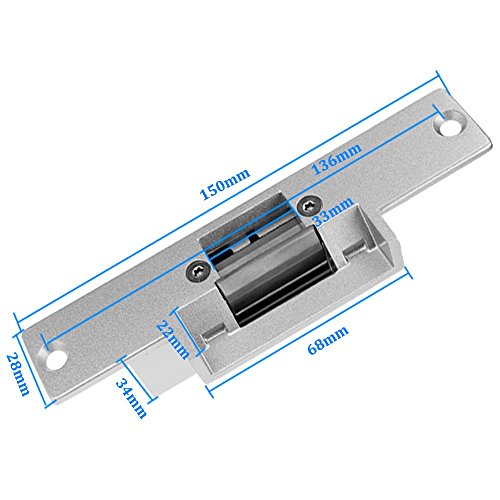 LIBO Electric Strike Lock Electronic Mortise NC/NO Mode Lock a Part Fail Safe/Fail Secure for Access Control Wooden Metal Door (Fail-Secure) - style: Fail-secure