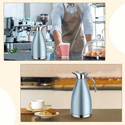 Uiifan 2 Pcs 68oz Thermal Coffee Carafe, Khaki Blue - color: Khaki Blue