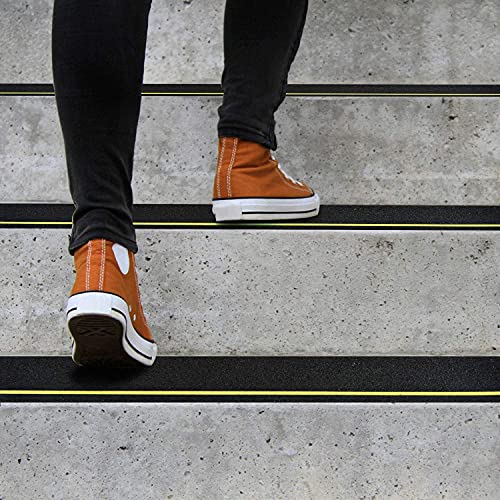 COSIMIXO 4" x 33FT Anti Slip Tape with Reflective Stripe,Premium Grip Tape Non Slip Stair Treads Tape,Non Skid Tape, High Traction Adhesive for Stairs Step Black/Yellow - color: Black/Yellow, size: 4Inch x 33Ft