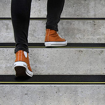 COSIMIXO 4" x 33FT Anti Slip Tape with Reflective Stripe,Premium Grip Tape Non Slip Stair Treads Tape,Non Skid Tape, High Traction Adhesive for Stairs Step Black/Yellow (Pack of 3) - color: Black/Yellow, size: 4Inch x 33Ft (Pack of 3)