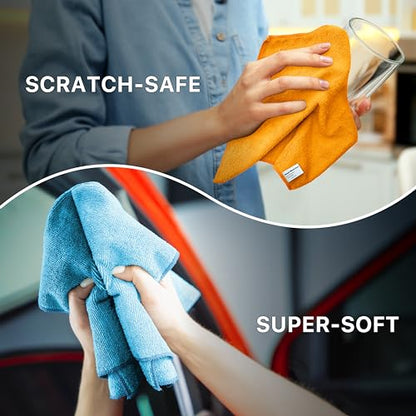 Simple Houseware 12" x 16" Microfiber Cleaning Cloth 150 Pack, 4 Colors - size: 150-Pack