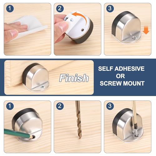 uxcell 4 Pack Low Dome Floor Door Stop 1.5" H x 1.65" W, Stainless Steel - color: Red Bronze