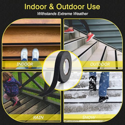 S&X Anti Slip Tape 1in x 60ft Grip Tape for Stairs, Ramps & Decks, Black - color: Black, size: 1" X 60'