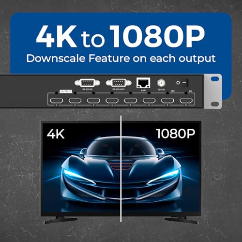 OREI 8x8 HDMI Matrix Switch – 4K@30Hz, EDID, RS-232, WebGUI, IR, HDCP 2.2 - size: 8X8 Matrix Switch