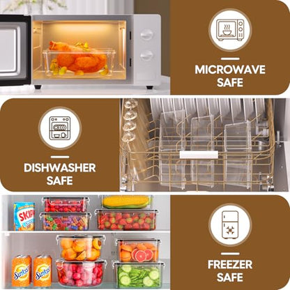 KEMETHY Large 50 PCS Food Storage Containers with Airtight Lids, BPA-Free - color: 50 PCS