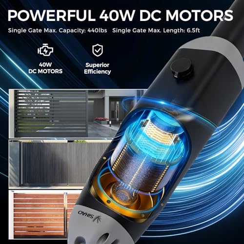 Automatic Gate Opener with Remote Complete Kit for Swing Gate Up to 880lb 10FT per Arm, Electric Gate Opener Medium Duty Dual Swing Gate Opener Automatic Gate Motor 62W 24VDC (SW400DC) - size: SW400DC