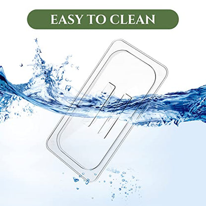 Hoolerry 12 Pieces 1/3 Size Food Pan Lids Polycarbonate Universal Pan Lid