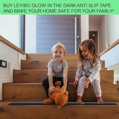 Outdoor Stair Treads Non-Slip 6" x 30" 12-Pack Waterproof Grip Tape Glow - color: Green, size: 6" x 30"