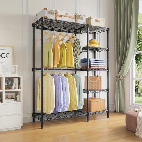 VIPEK V7 Clothes Rack with Shelves Heavy duty Closet for Hanging Clothes - color: Black, size: V7