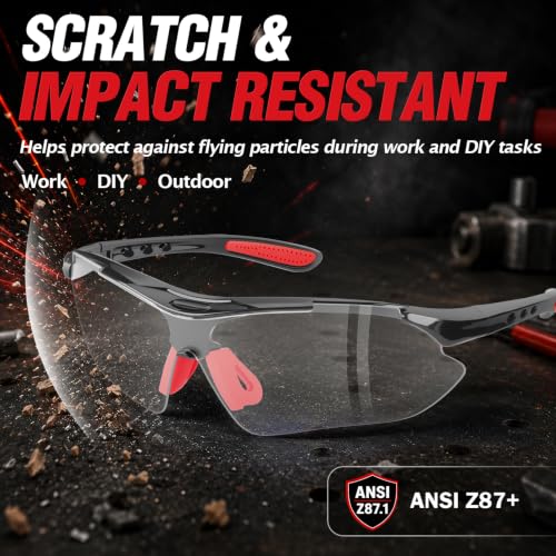 Safety Glasses for Work, ANSI Z87.1 and UV400 Eye Protection Glasses - color: 12pack-clear