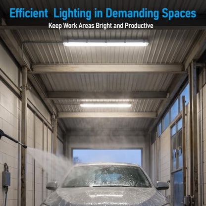 LEONLITE 3CCT 4FT LED Vapor Tight Light, 90-Min Emergency Battery Backup