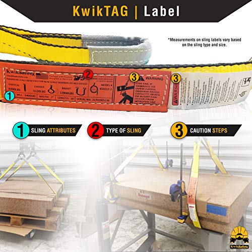 KwikSafety - Charlotte, NC - Mighty Sumo 1”x 30’ Poly Web Sling Lifting Strap Construction ASME OSHA / 3200lbs Vertical 2550lbs Choker 6400lbs Basket/Rigging Moving Towing Hoisting Gear - size: 1"x30' | 3200 lbs