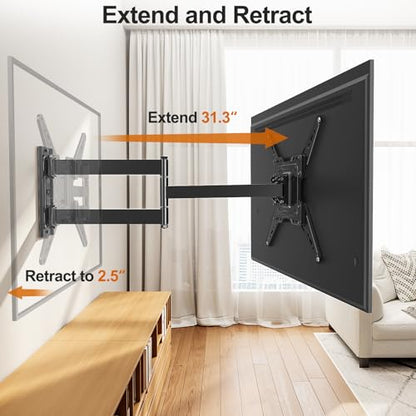 ELIVED 31.3in Long Arm TV Mount for 32-65" TVs, Max VESA 400x400, 99 lbs. - size: Long Arm: 31.3" TV: 32-65"