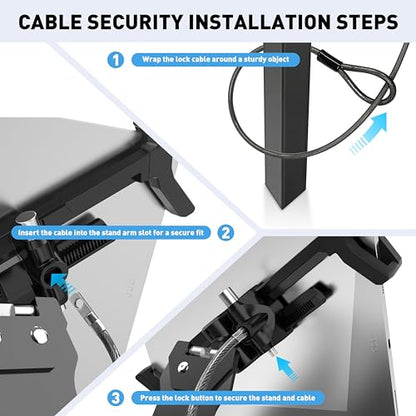 AboveTEK Anti-Theft iPad Kiosk Stand, 360° Swivel POS Tablet Mount with Security Cable & Key, Fits 7–13-inch iPad & Samsung Galaxy Tab, Perfect for Retail & Business