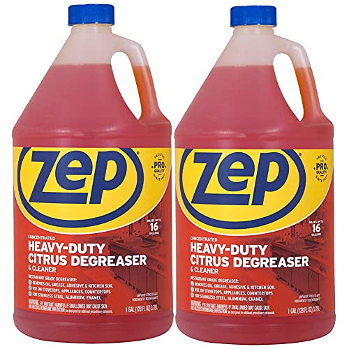 Zep Heavy-Duty Citrus Cleaner and Degreaser - 1 Gallon - ZUCIT128CA - Restaurant Grade, Removes Oil, Grease, Adhesive, and Kitchen Soil on Stovetops, Appliances (2) - size: 256 Fl Oz (Pack of 1)