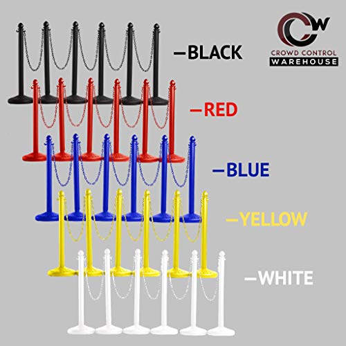 Montour Line Plastic Stanchion Kit, 6 Yellow Posts with 50-Foot Chain - color: Yellow