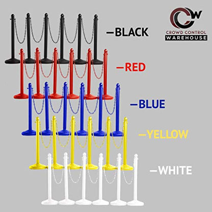 Montour Line Plastic Stanchion Kit, 6 Yellow Posts with 50-Foot Chain - color: Yellow
