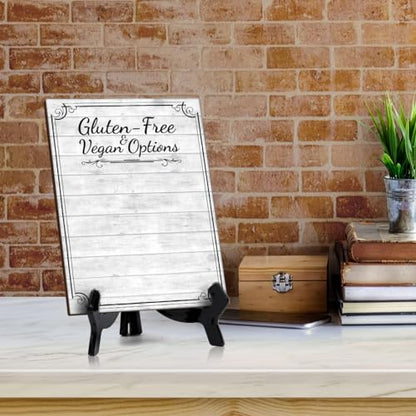 Gluten-Free & Vegan Options 6x8 Dry Wipe Table Sign Easy Installation | Restaurant & Bar | Perfect To Clearly Direct Customers & Advertise Specials | No Pen Included - style: Gluten-Free & Vegan