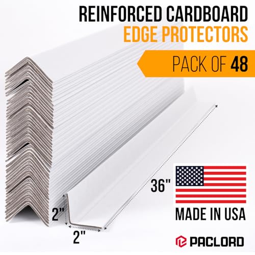 36" x 2" x 2" Reinforced Cardboard Edge Protectors, Pack of 48 - color: Thickness: 0.12", size: Pack of 48