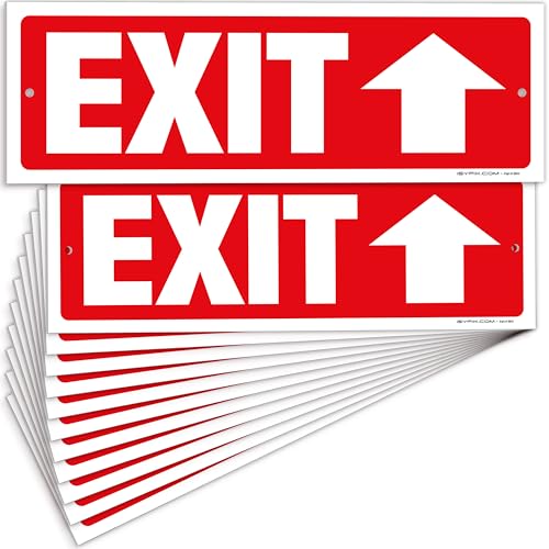 iSYFIX Exit Signs, 12 Pack, 12x4 Inch, Directional Up Arrow Signs - color: Plastic Up, size: 12 Pk 12x4