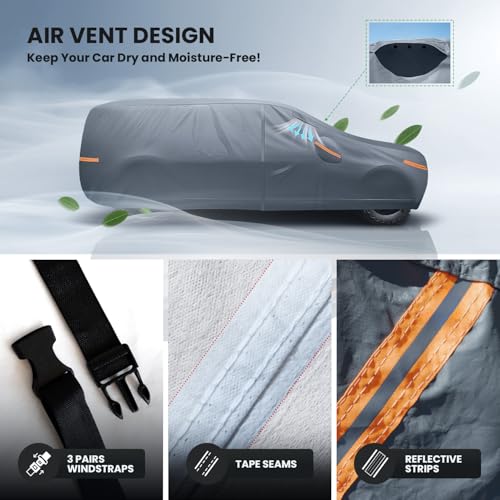 Waterproof Rivian R1S 2026 Car Cover with Breathable Vents, [2026 Upgrade] Premium Covers with Cotton Liner and Zipper Door,Sun Rain Snow Dust Uv Protection.(Gift with Towel Storage Bag) - size: Custom fit Rivian R1S