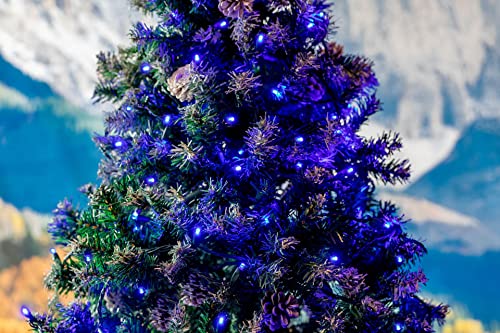 Novelty Lights 50ft 100 LED Blue Christmas Lights, Green Wire, Outdoor - color: Blue