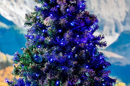 Novelty Lights 50ft 100 LED Blue Christmas Lights, Green Wire, Outdoor - color: Blue