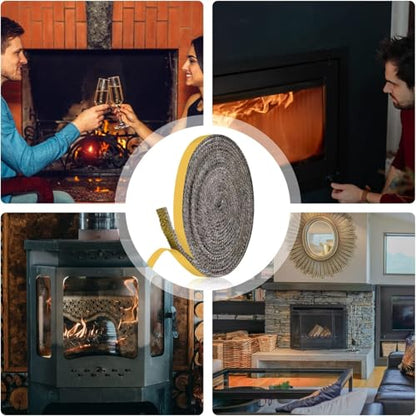 Self Adhesive Heat-Resistant Flat Gasket Tape for Stoves and Fireplaces - color: 5/8" Wide - 79" Length