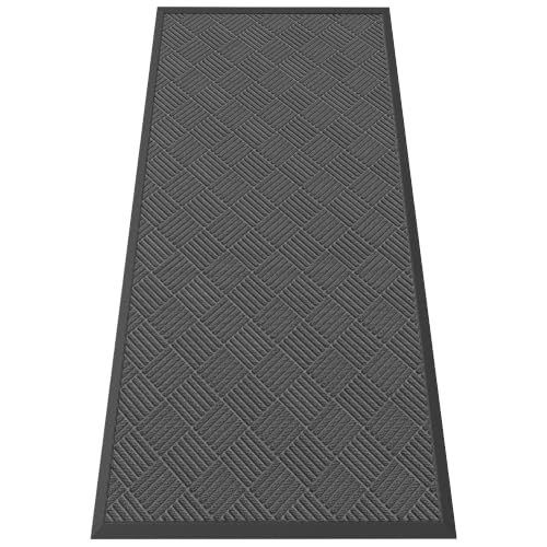 Indoor Outdoor Door Mat, 6' x 3' Doormat for Entryway, Gray - color: Grey Diamond, size: 3' x 6' (Rectangular)