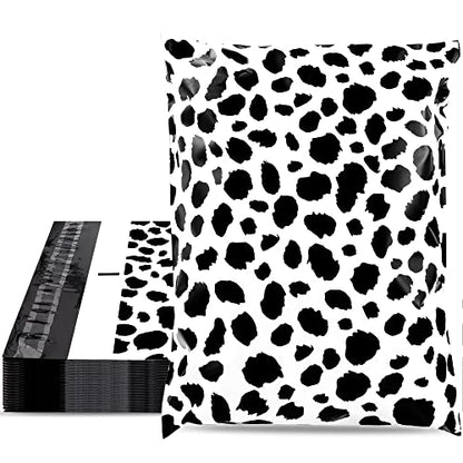 10x13 Inch Poly Mailers, Leopard Pattern, 100 Pack Self Sealing - color: Black Leopard