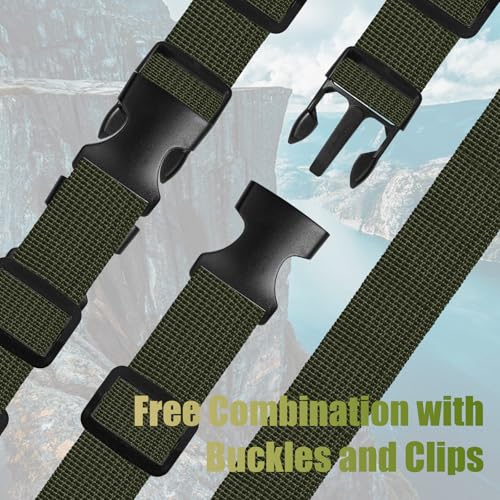 Polypropylene Webbing 1 Inch 1.5 Inch Nylon Webbing Straps Poly Strapping - color: Army Green, size: 1.5 inch x 10 yards