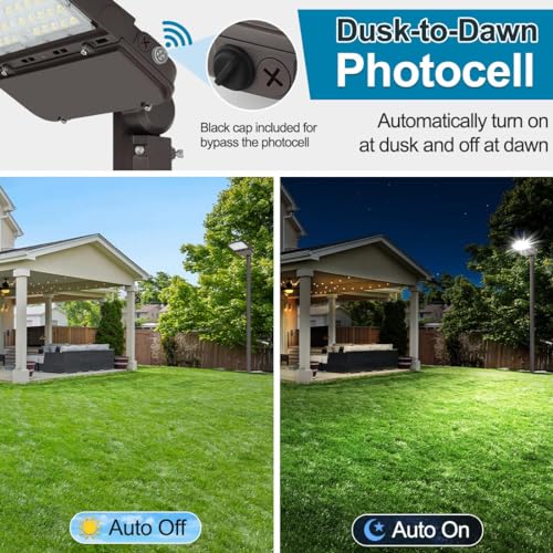 150W LED Parking Lot Light with Dusk to Dawn, 150W/100W/75W 22500LM - size: 150W-Slip Fit-1Pack