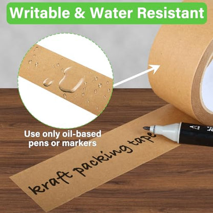 GEYYANG Kraft Paper Packing Tape, 2in x 30 yd, 6 Rolls - size: 2in x 30yd, 6 pack
