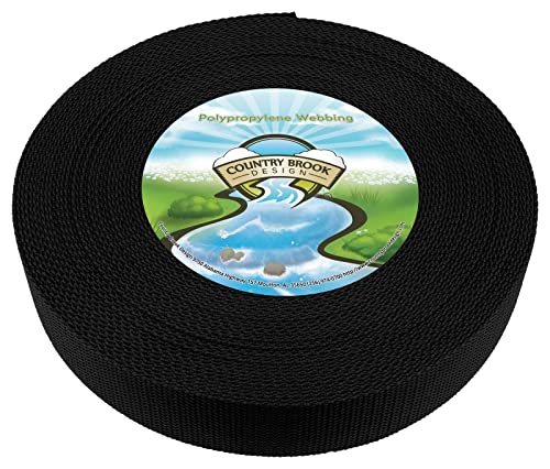 Country Brook Design - 1 1/2 Inch Black Polypropylene (Polypro) Webbing - size: 25 Yards (Pack of 1)