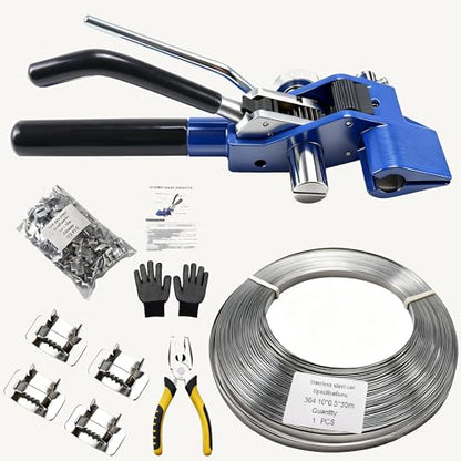 304 Stainless Steel Banding Strapping Kit with 100 Stainless Buckles