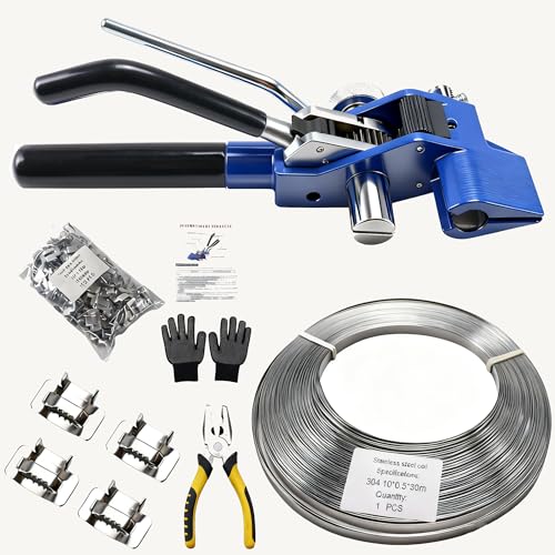 304 Stainless Steel Banding Strapping Kit with 100 Stainless Buckles